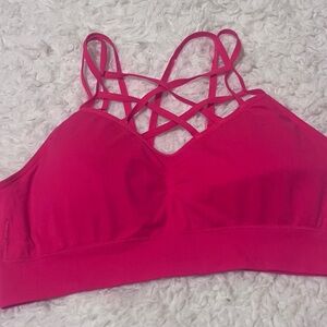 Women's Vibrant Pink Strappy Muscle Tee